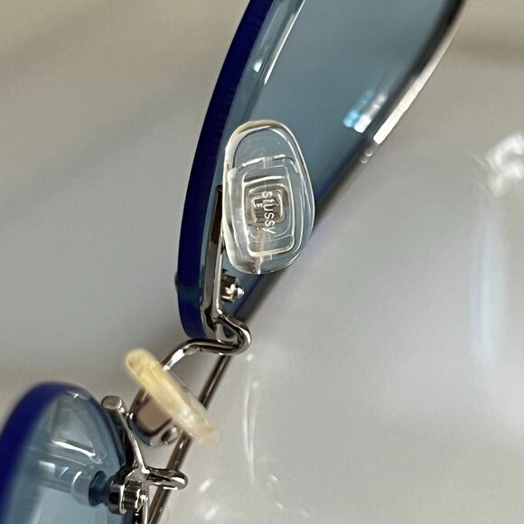 Vintage Stussy Aviator Sunglasses 1998 Women's/Unisex Silver Blue Lens - Picture 9 of 16